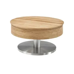 Höffner Home Couchtisch  Moraas , holzfarben , Maße (cm): H: 40  Ø: 79