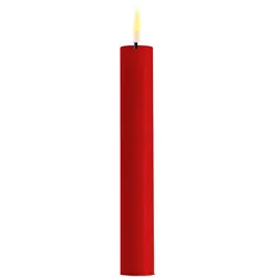 Deluxe Homeart LED 2er Set Stabkerze Real Flame, 15 cm, Ø 2,2 cm, 2er Set, rot