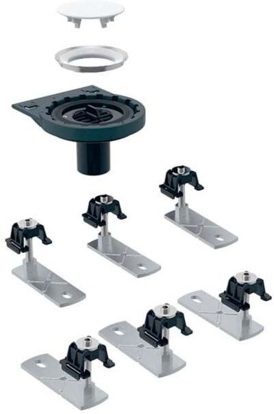 Geberit Setaplano Duschwannenablauf 154031001 für Duschfläche, mit 6 Füßen, stockwerksdurchdringend, 50 mm