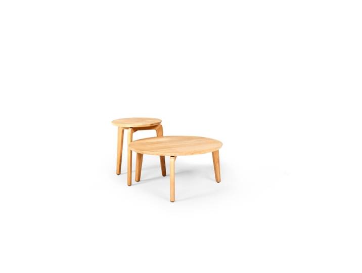 Beistelltisch, Teakholz, Ø 72 cm, 45 cm Höhe, Modern, SUNS Termoli