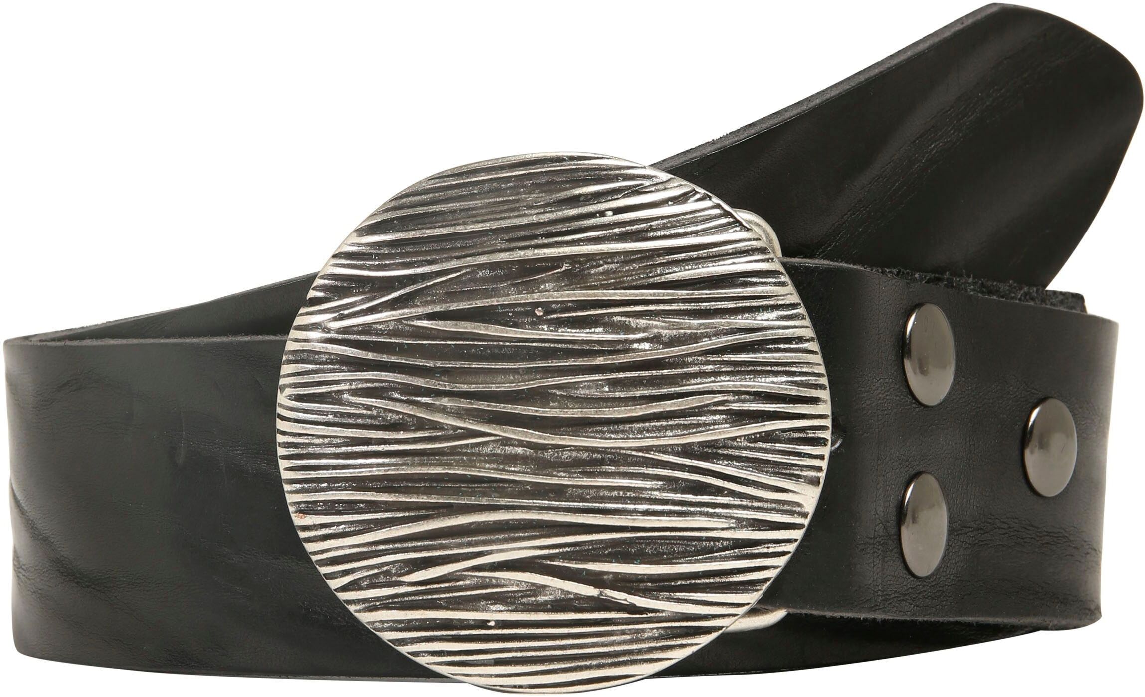 Ledergürtel RETTUNGSRING GÜRTEL, Damen, Gr. 80, schwarz, Rindsleder, unifarben, Gürtel Ledergürtel