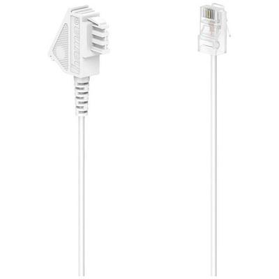 hama 00201120 DSL-Box-Kabel, TAE-F-Stecker - Modular-Stecker 8p2c, 10 m, Weiß