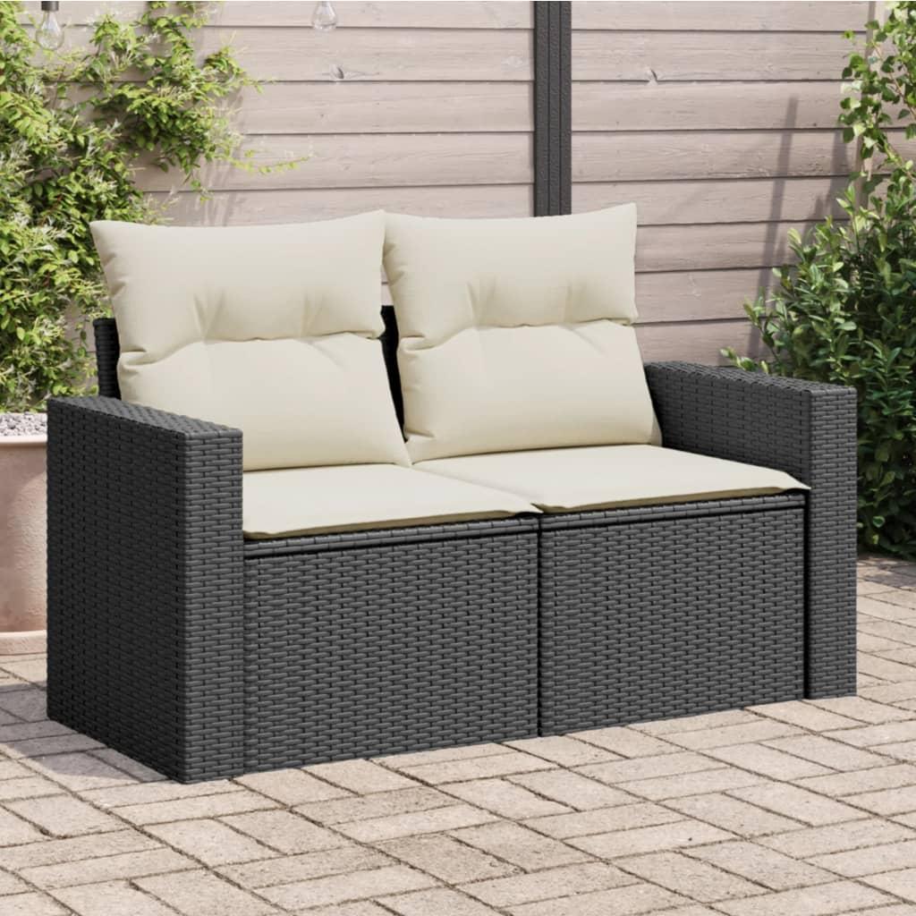 Gartenbank - Terrassenbank - Sitzbank - Balkonbank - für 2 Personen - aus Poly-Rattan - waschbare Kissen und Stauraum