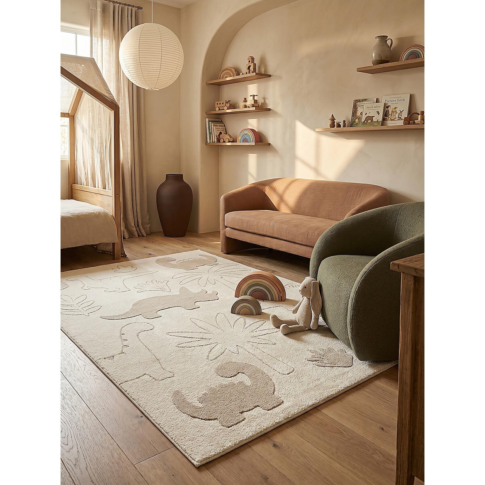Kinderteppich Kurzflor Creme 200x280 cm - CANAZEI Kadima Design