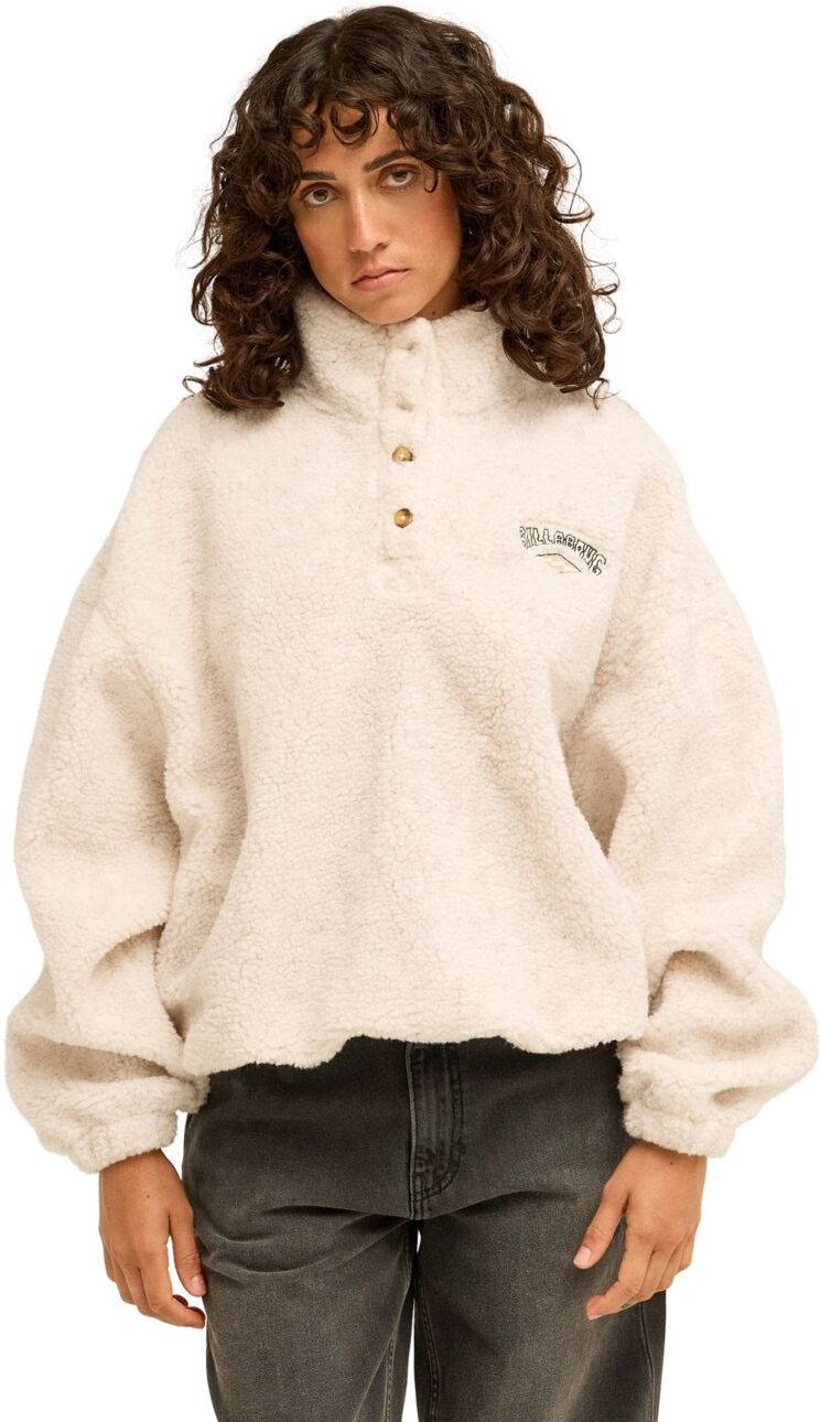 Fleecepullover BILLABONG "Run The Road", Damen, Gr. XS, weiss (weißcap), Obermaterial: 100% Polyester., Sweatshirts Fleecepullover weißcap XS