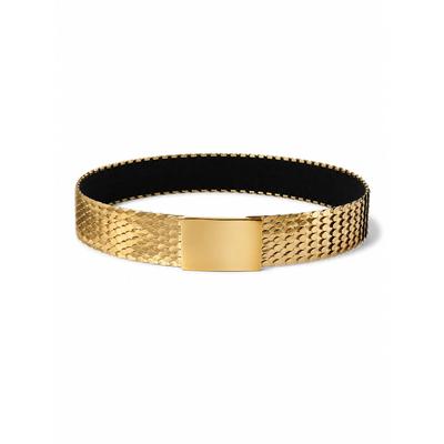 Taillengürtel "Krokolux", Damen, Gr. M, gold, Metall, COLLEZIONE ALESSANDRO, unifarben, Basic, Gürtel, elastischer Schuppengürtel in Gold