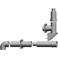 Wolf Bausatz 2651501 DN 80/125, bis 50 kW, raumluftunabhängig, für Abgasleitung-Fassade