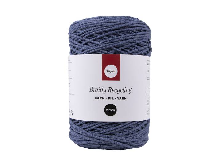 Braidy Recycling Garn, geflochten, 2mm ø, ca. 250m , Knäuel 250g