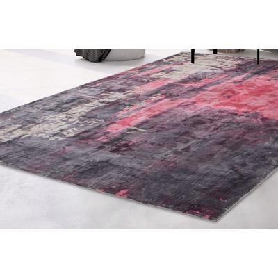 Teppich ARTE ESPINA "Ocean 125", rot (rot, beige, anthrazit), B:170cm H:23mm L:240cm, Viskose, Teppiche, Teppich, Angenehm flauschige Haptik, handgefertigte Unikate, pflegeleicht