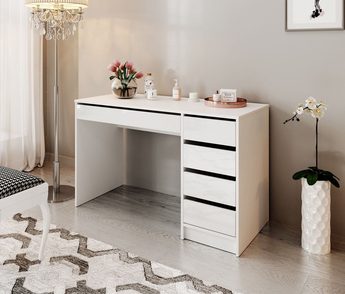 Meubella Kaptafel Arco Wit hoogglans 120 cm