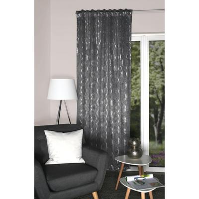 Gardine HOME WOHNIDEEN "EDDIE" Gr. 1, grau, B:140cm H:245cm, Polyester, Gardinen, Gardine, ABDUNKLUNGSSCHAL, SUEDE, FOLIENDRUCK