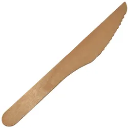 emissimo Messer aus Holz - 155 mm  Gewicht 2,4g - Birkenholz Einwegbesteck  2500 Stück