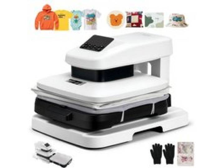 VEVOR Presse à Chaud Automatique pour T-shirts, Presse à Transfert Thermique avec Plateau Chauffant 38x38 cm, Déclenchement Automatique, Pression Réglable et Affichage Numérique, Sublimation, Blanc