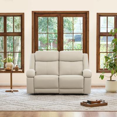 Spruce & Spring Hadlee Genuine Leather Reclining Sofa with Console