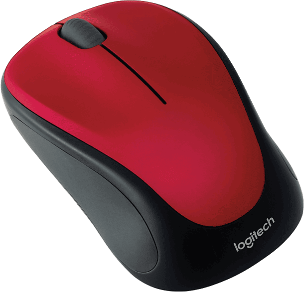 Ratón inalámbrico - Logitech Mouse M235, Ambidiestro, USB, Windows/macOS, Modo de suspensión automática, 12 meses pila, Rojo