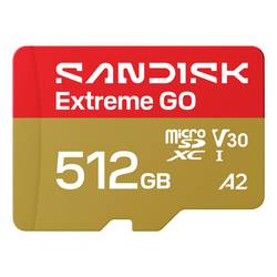 SanDisk Extreme GO microSDXC-Karte 512 GB UHS-I U3 Temperaturbeständig SDSQXGN-512G-GN6MN