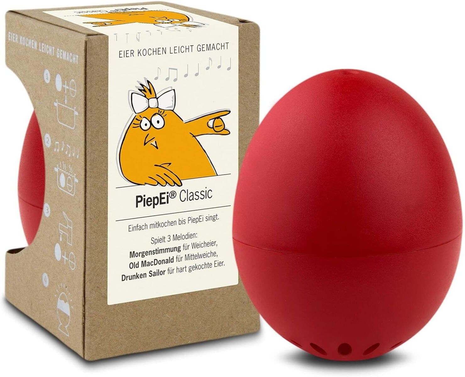 Küchentimer "PiepEi Singende Eieruhr Classic", rot, Wecker, Küchentimer rot Einheitsgröße
