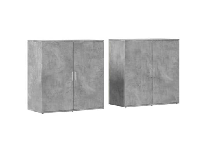 KGHFDVB Sideboards 2 STK. Betongrau 79x38x80 cm Holzwerkstoff Stauraum für Wohnzimmer, Feuchtigkeitsbeständig, Leicht zu Reinigen, Stabil