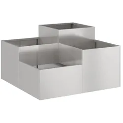Helloshop26 - Moderner rechteckiger Gartenpflanzkasten 100 x 100 x 48 cm funktional und schick aus silberfarbenem Edelstahl
