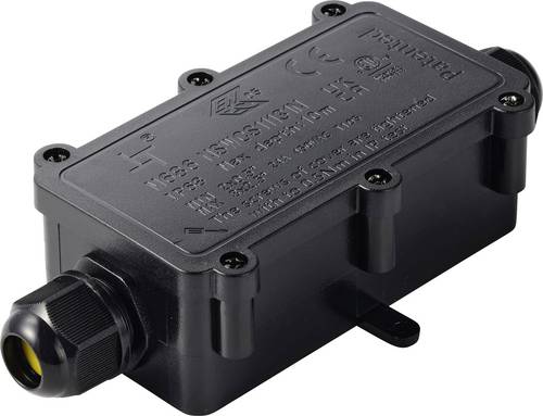 TRU COMPONENTS Abzeigdose IP68 wasserdicht, 2 Eingänge, 0,5 - 2,5mm² TC-14745276 Schwarz Inhalt: 1St.