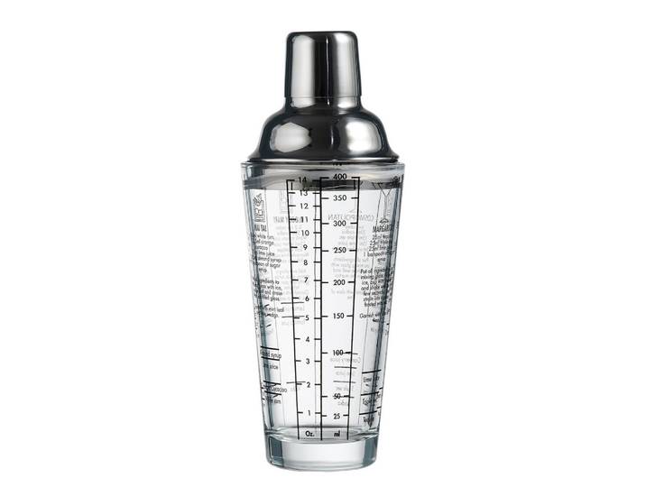 Butlers Cocktailshaker (4er Set) Bartender, Transparent, Metall, Glas, 9x18x9 cm, Barzubehör & Weinzubehör, Barzubehör
