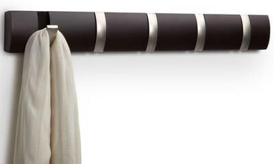 Umbra Inc-Home Decor Durand Small Wall Rack 5 Hook, 5 Hook, Espresso