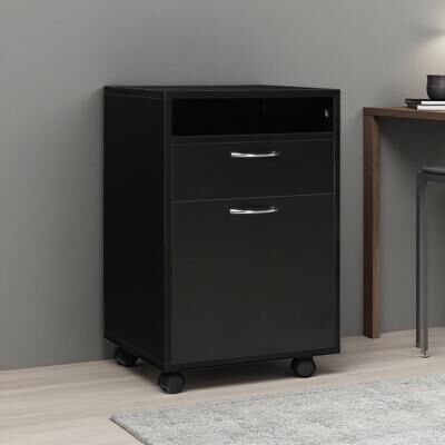 VIVIADORE Mobile Office Storage Cabinet with Drawer and Door,Compact Under Desk File Cabinet for Paper,Books and Supplies