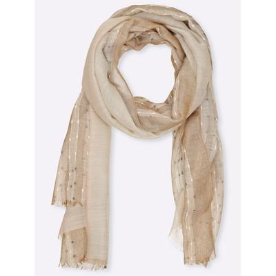 Modeschal HEINE, Damen, sand, Polyester, gemustert, Modetücher