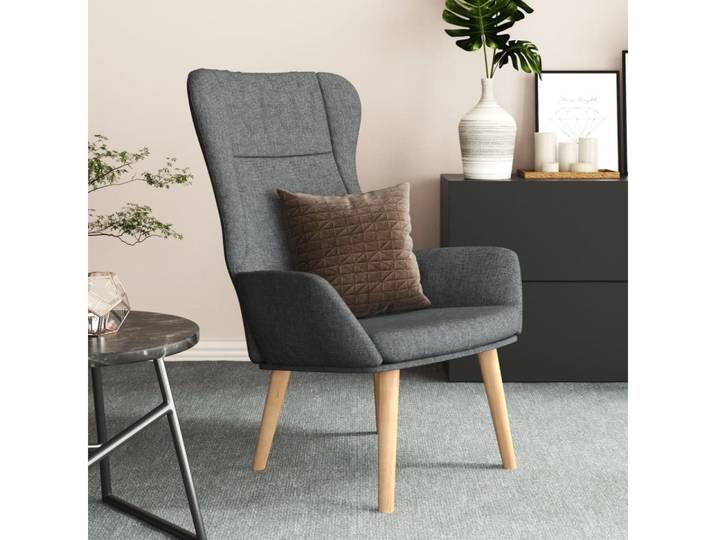 furnicato Relaxsessel 70 x 77 x 94 cm Dunkelgrau, Atmungsaktiver Loungesessel mit stabilem Metallrahmen für Wohnraum