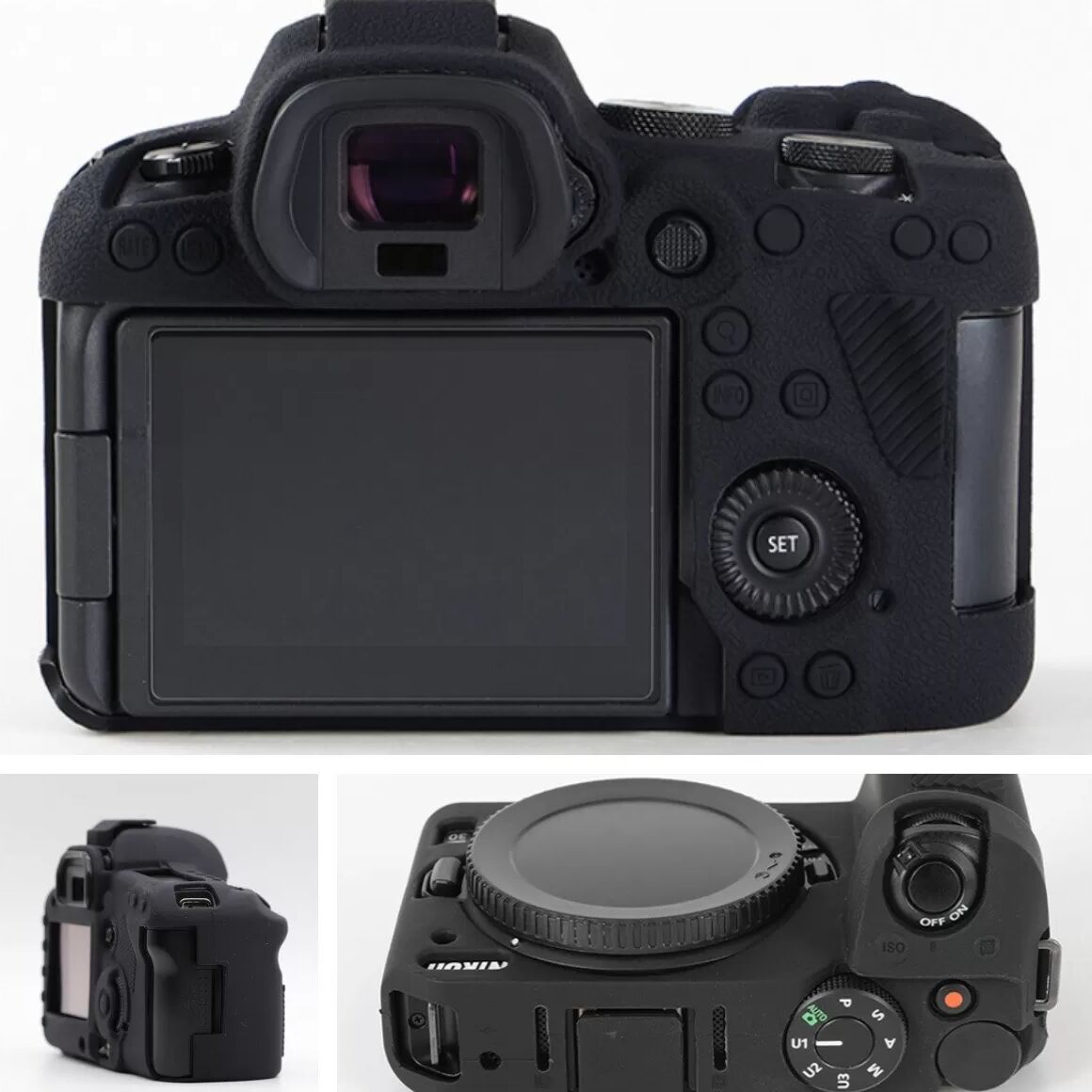 INF 1500D Silikon-Kameratasche kompatibel mit Canon DSLR - Schwarze Schutzhülle