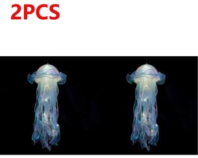 Uplift Picks DIY Jellyfish Hanging Lamp Colorful Kids Bedroom Ceiling Light blue 2 Pcs