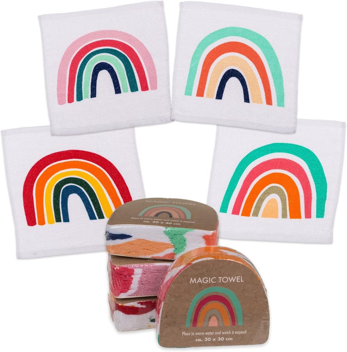 Set van 4 Magische Tovendoekjes die Uitvouwen tot Washandjes