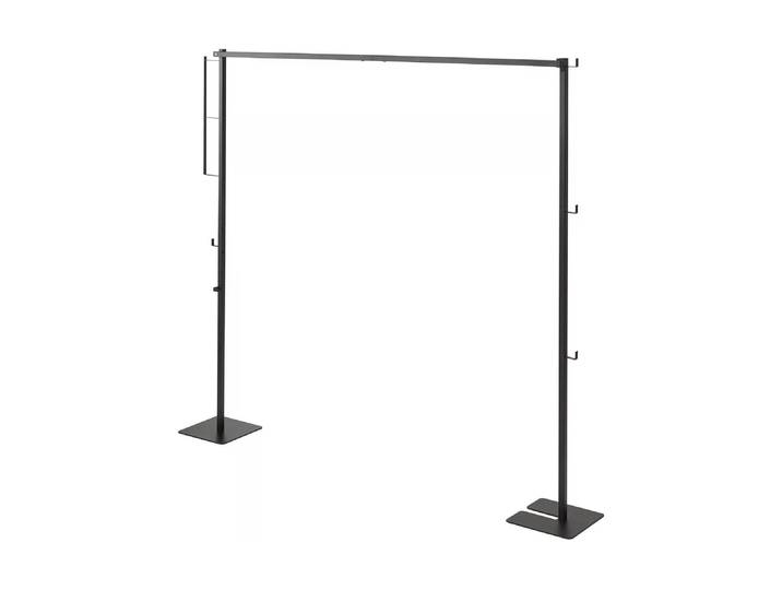 Garderobenständer YAMAZAKI Tower 160 x 175 cm , schwarz, B:25cm H:160cm T:175cm, Kunststoff, Metall, Garderobenständer, Garderobenständer