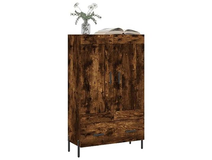 KTHLBRH Anrichte Eiche Rauch 69,5 x 31 x 115 cm Holz mehrschichtig Metalltüren, großer Stauraum, Ausstellungsfläche, inklusive Wandbefestigung