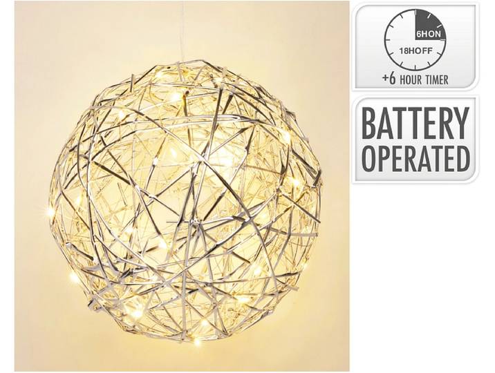 LED-Kugel NEVA Silber 20cm