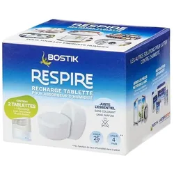 Respire Nachfüllpackungen für Luftentfeuchter – BOSTIK – – 2 Tabletten – Bis zu 25 m2, Zubehör Luftbehandlung