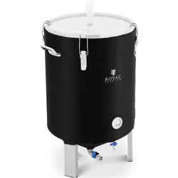 Royal Catering Fermenter Edelstahl Fermentierkessel Gärkessel mit Isoliermantel 60 L 0 - 40 °C, Getränkespender, Schwarz
