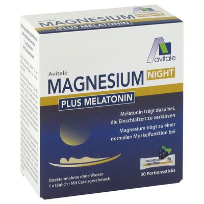 Magnesium Night plus 1 mg Melatonin Direktsticks 30 St Pulver