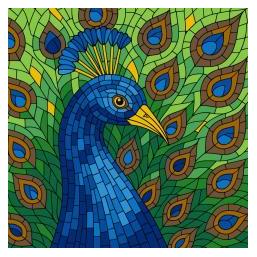 Ideyka Malen nach Zahlen - Buntglas, Pfau 30x30cm (66128945)
