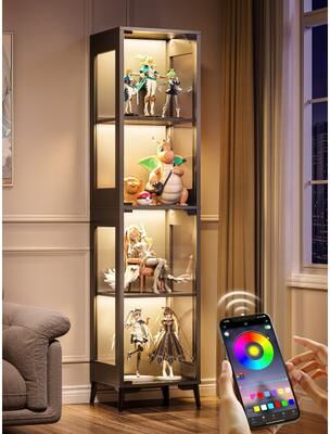 Hansabenne Tall Modern Glass Display Cabinet