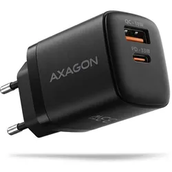 Axagon ACU- PQ33 PD & QC Wandladegerät 33W Schwarz (33 W, 2 Ports), USB Ladegerät, Schwarz