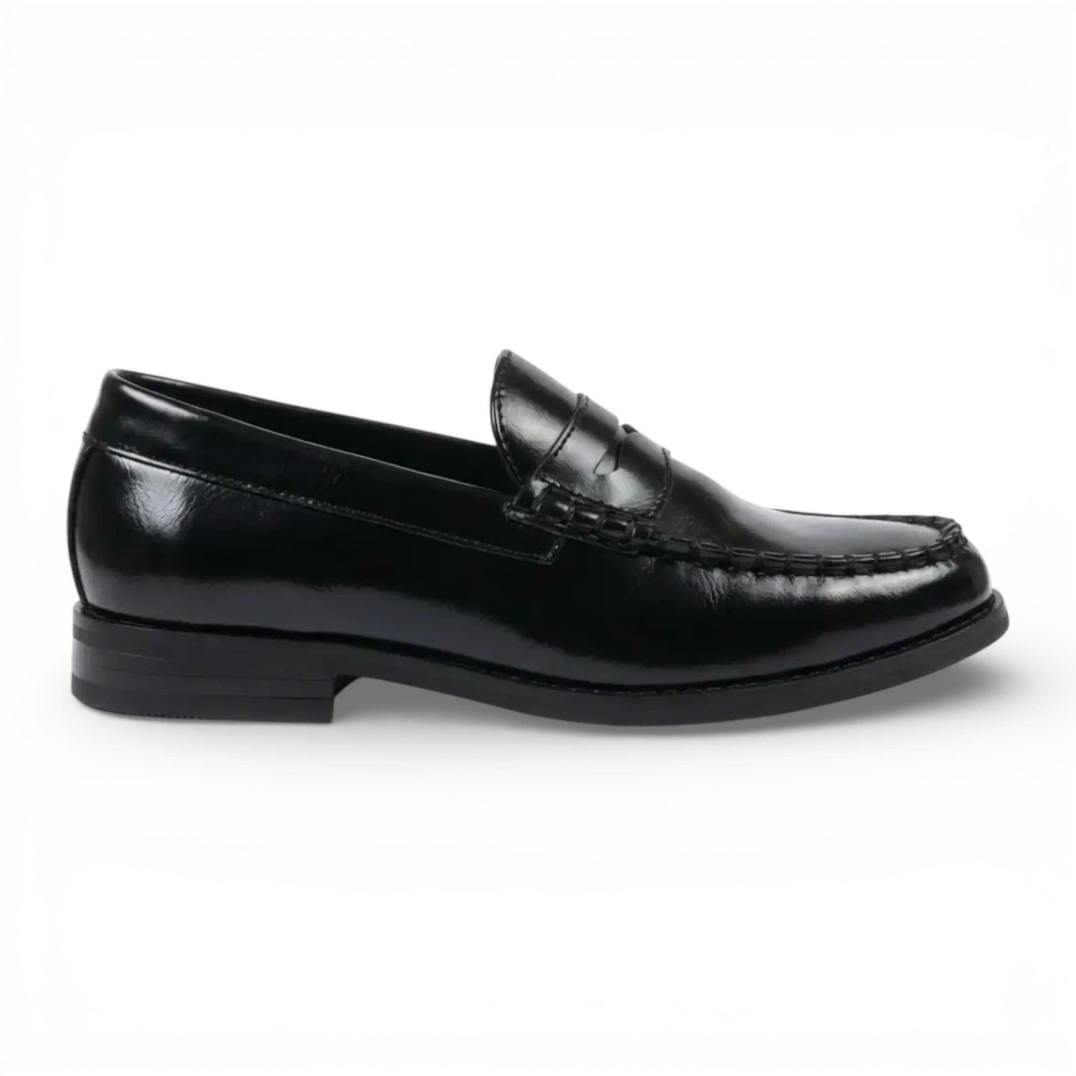 Infinity Leather Penny-Loafer aus PU‑Leder, Herrenschuh – formell und casual - Schwarz