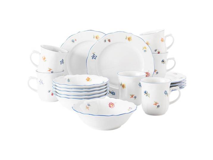 Seltmann Weiden Frühstücks-Set Sonate Nostalgie bunt 18-tlg., Mehrfarbig, Keramik, 18-teilig, 2x2x2 cm, Geschirr, Geschirrsets, Kaffeeservice