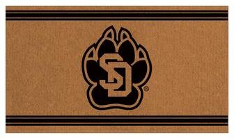 Evergreen University of South Dakota Monochrome Indoor/Outdoor Coir Door Mat