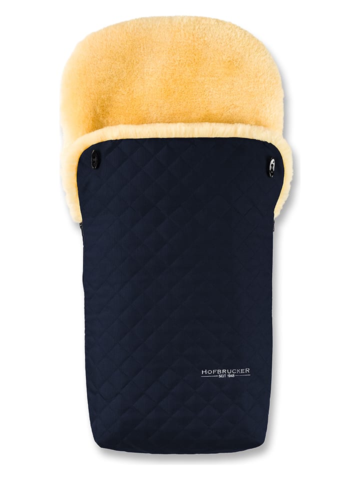 Hofbrucker Lammfell-Fußsack "Putzi Limited Edition" in Dunkelblau - (L)90 x (B)34 cm - onesize