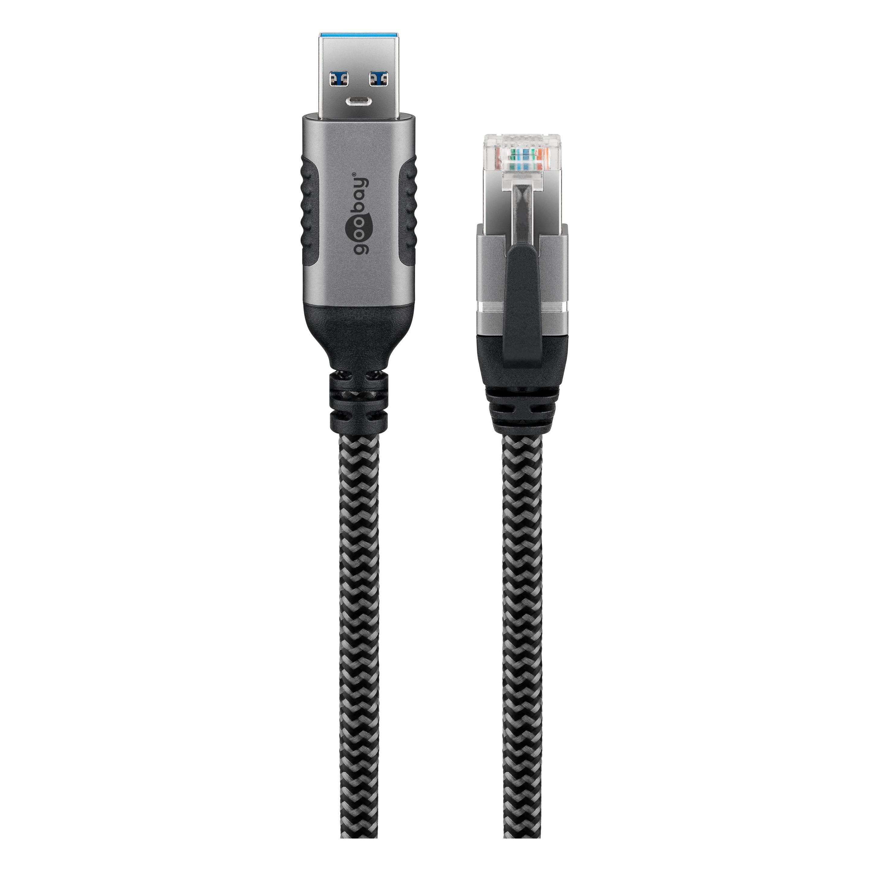 Goobay Ethernet-Kabel USB-A auf RJ45, 1,5 m (RJ45, USB 3.0, RJ45 (1x)) (70497)