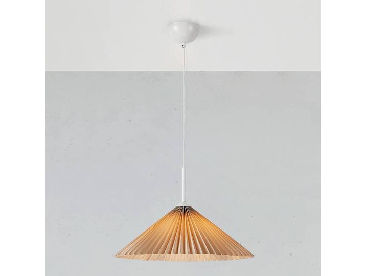 Suspension Plisado 48 x 20 x 48cm Beige/Beige Polyester PVC E27