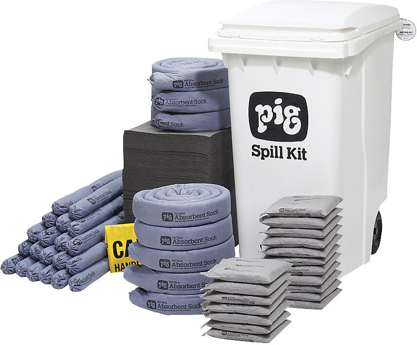 Fahrbares Notfall-Kit, groß, Ausführung universal, absorbiert 227,8 l PIG