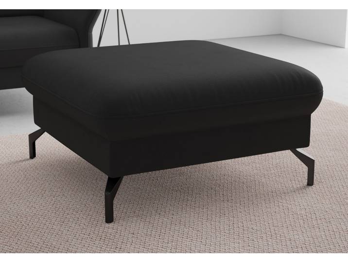 Hocker SIT & MORE Fashion , schwarz, B:89cm H:45cm T:89cm, Hocker, Hocker, inklusive Federkern, mit hochwertigen, schwarzen Metallfüssen