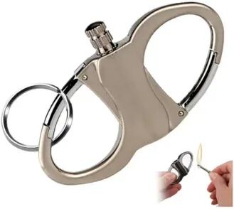 Inspire Daily Merch Waterproof Permanent Match Keychain Fire Starter For Camping & Emergency Use silver